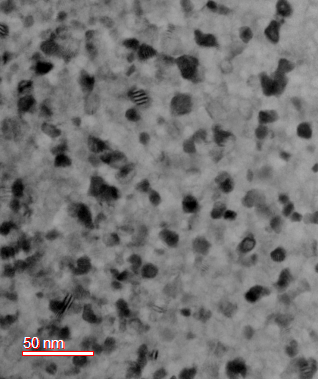 【图1】纳米晶合金磁性材料的TEM图像