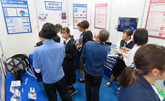 Nippon Chemi-Con product demonstration at the Osaki City Industrial Fair 2019