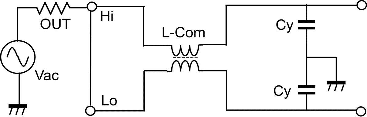 コモンモードフィルタ回路構成図